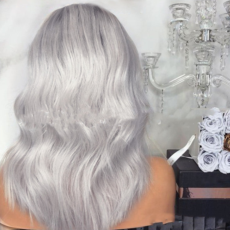 Manufacturer European And American Women's Black And Gray Mixed Color Mid-Point Wigs, Long Hair, Micro-Volume Chemical Fiber Hair Wigs Manufacturer European And American Women's Black And Gray Mixed Color Mid-Point Wigs, Long Hair, Micro-Volume Chemical Fiber Hair Wigs